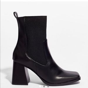 Black Square Toe Booties